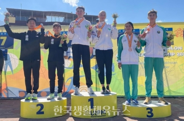 한국 근대5종 (U-19), 아시아선수권대회 혼성 계주 은메달을 획득했다. (사진=육상연맹)